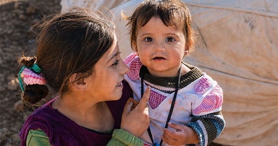 Yazidi children and families that RESET will help