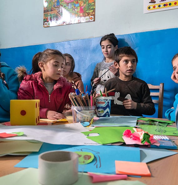 Children in a children's centre in Armenia